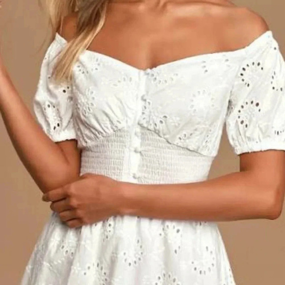 Finders Keepers Ditsy Doo White Embroidered Eyelet‎ Minidress size 6 - Picture 3 of 15